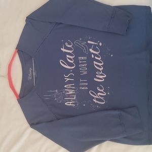 DISNEY OVER SIZED SHIRT, BLUE, SIZE 4-6 GIRLS